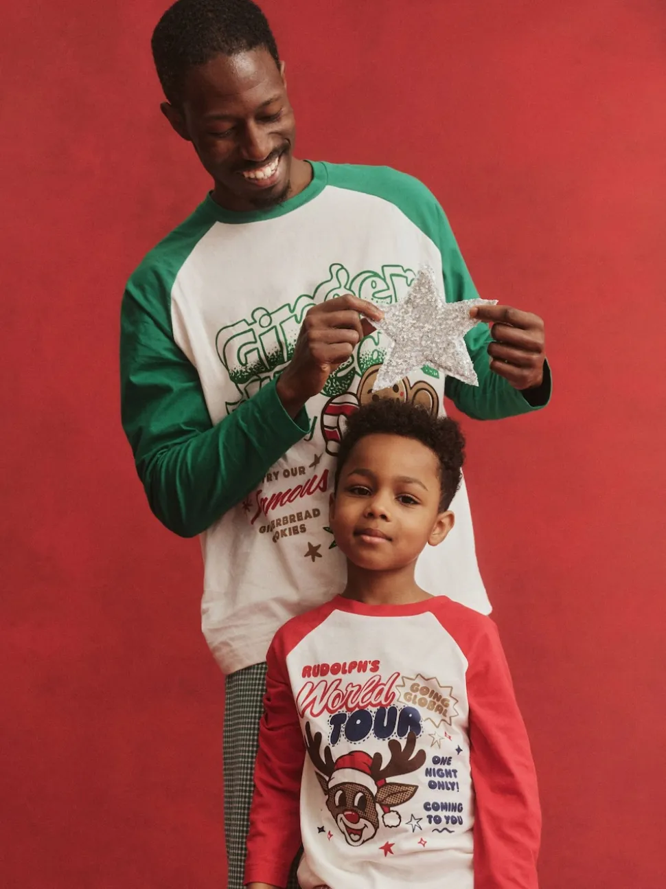 Cotton On Red Adult Matching Family Christmas Raglan Long Sleeve Pyjamas Set