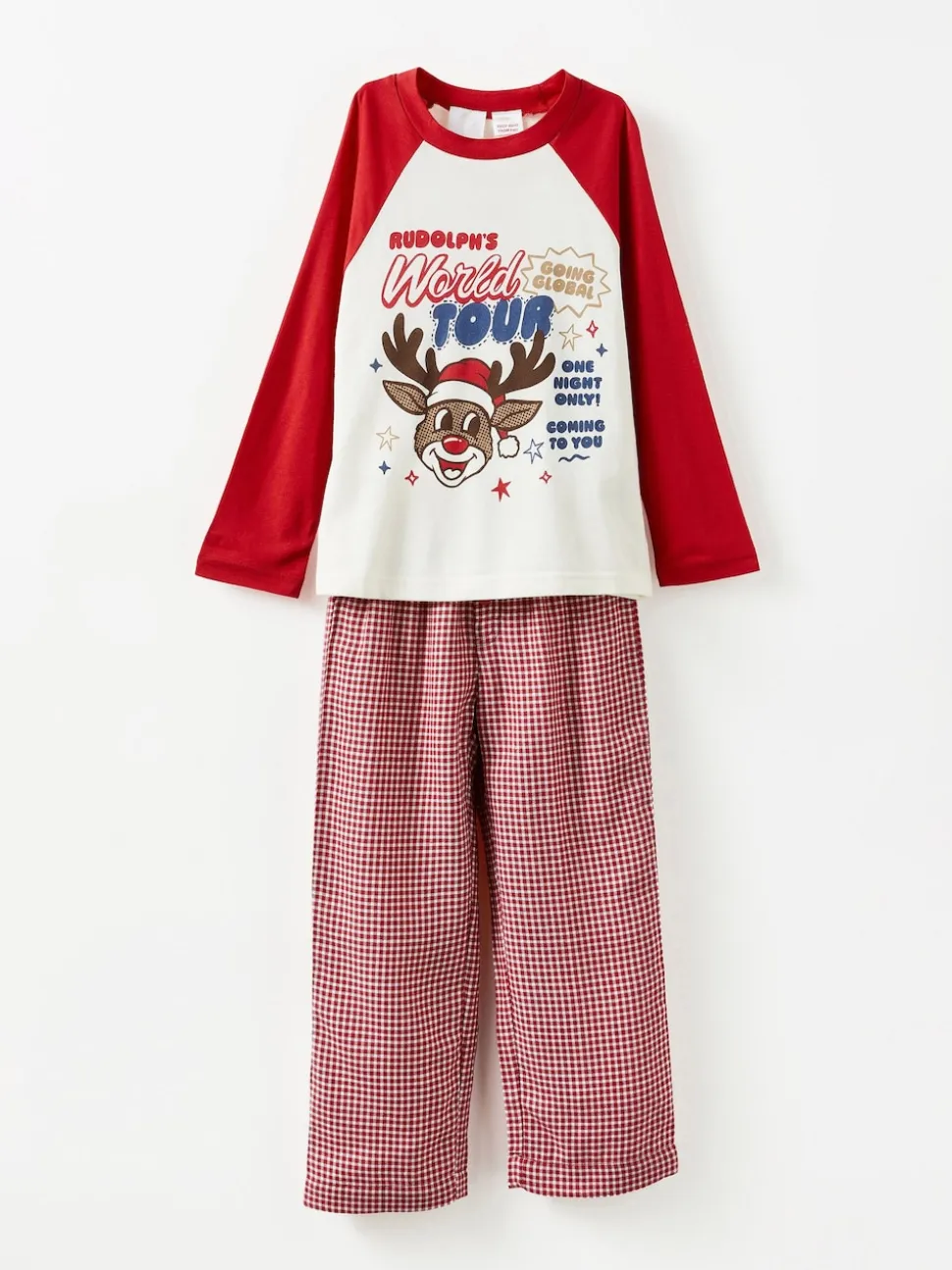 Cotton On Red Adult Matching Family Christmas Raglan Long Sleeve Pyjamas Set