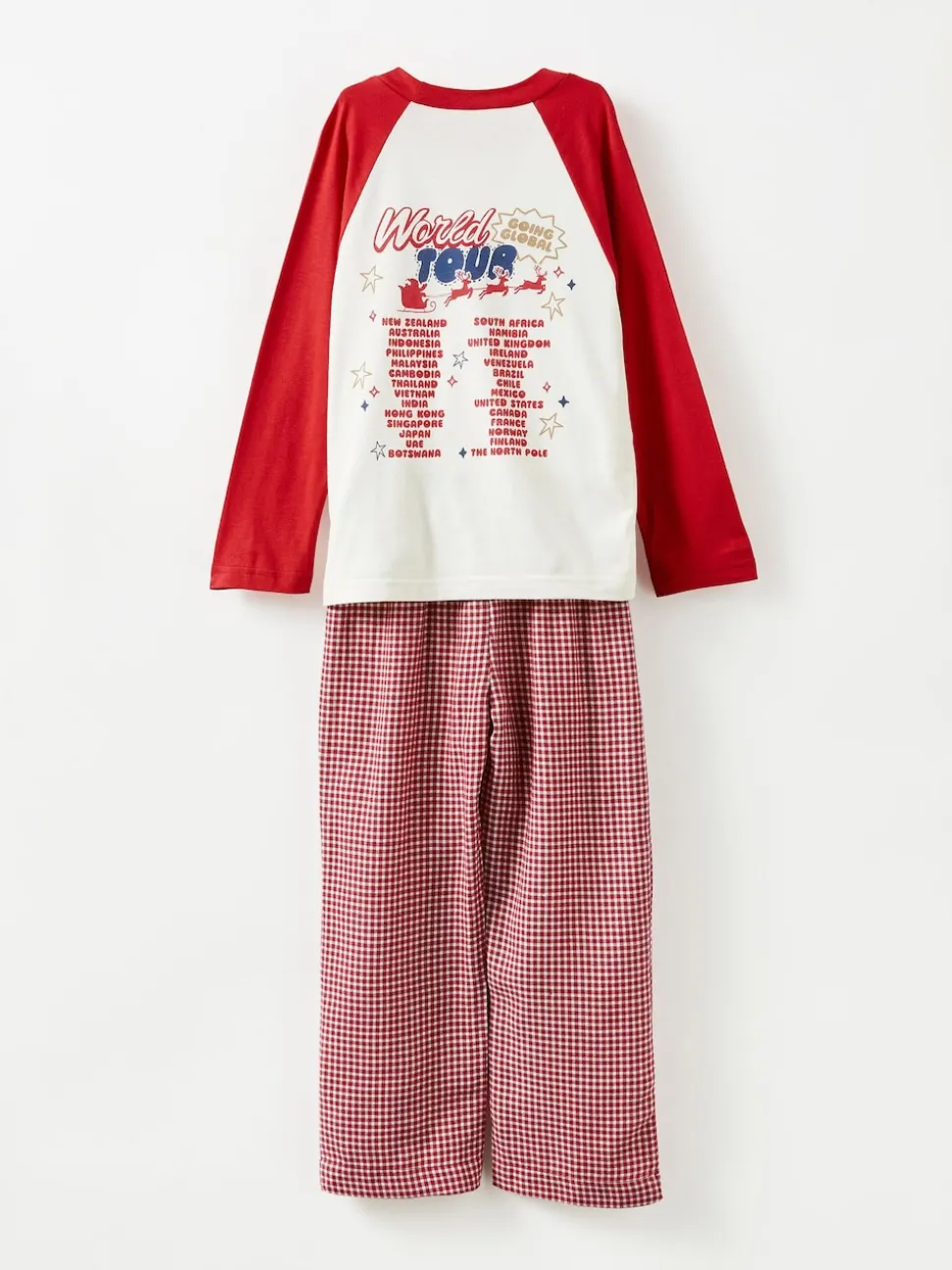 Cotton On Red Adult Matching Family Christmas Raglan Long Sleeve Pyjamas Set