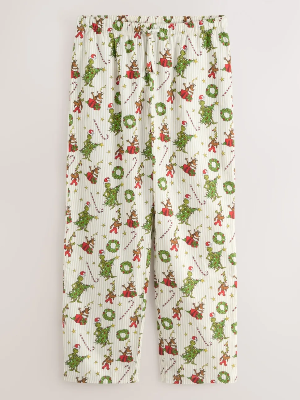 Cream Grinch Matching Family Christmas Button Through Pyjamas