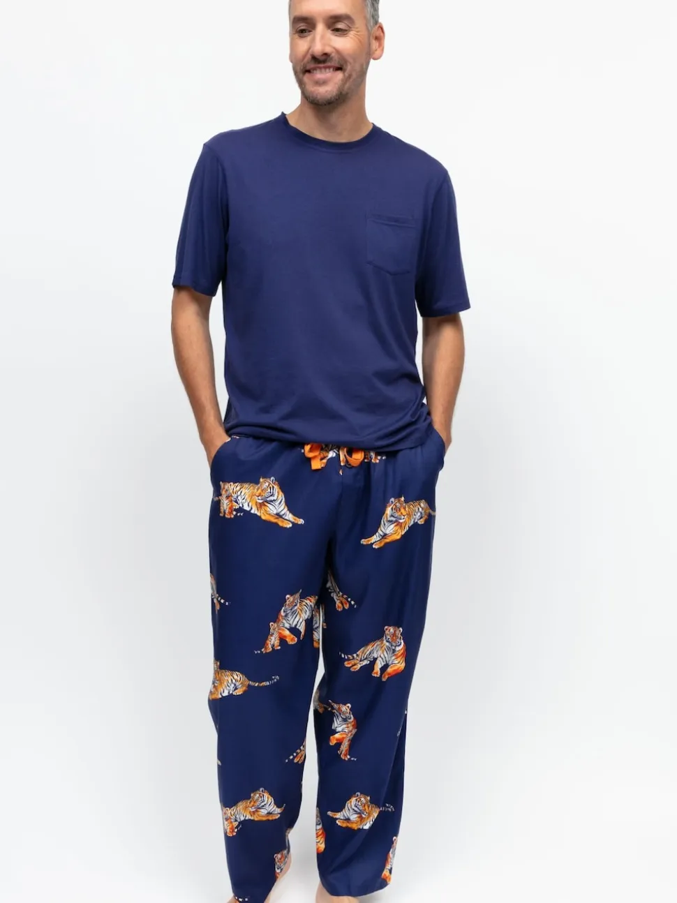 Cyberjammies Blue Jersey Top & Tiger Print Pyjamas Set