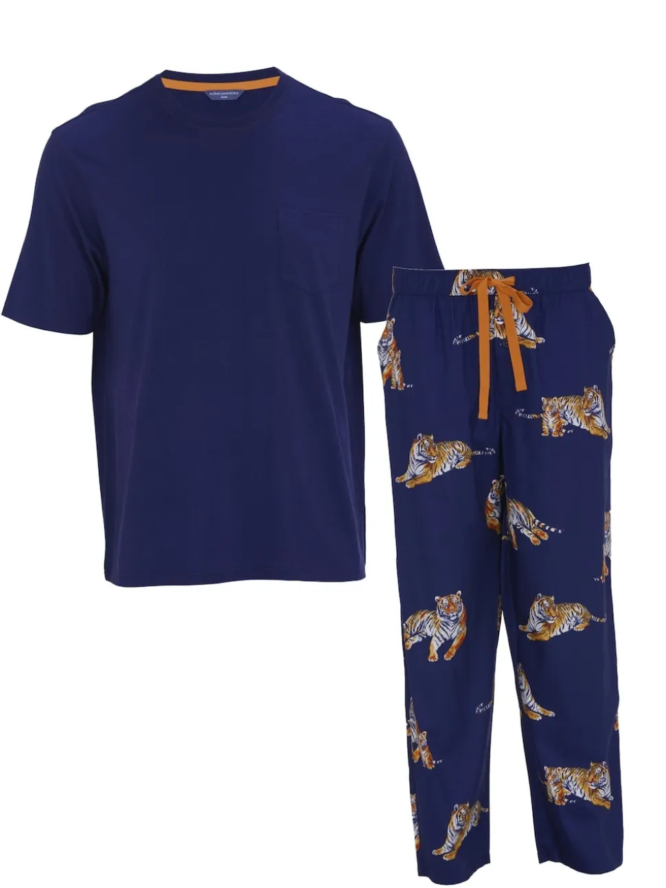 Cyberjammies Blue Jersey Top & Tiger Print Pyjamas Set
