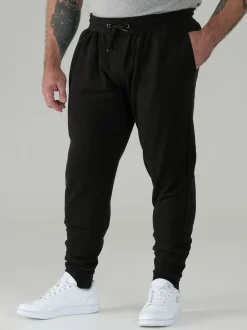 D555 Black BRANDON Cuffed Joggers With Side Pockets And Drawcord
