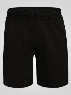 D555 Black JOHN Lightweight Fleece Cotton Cargo Shorts With Zipper Pockets