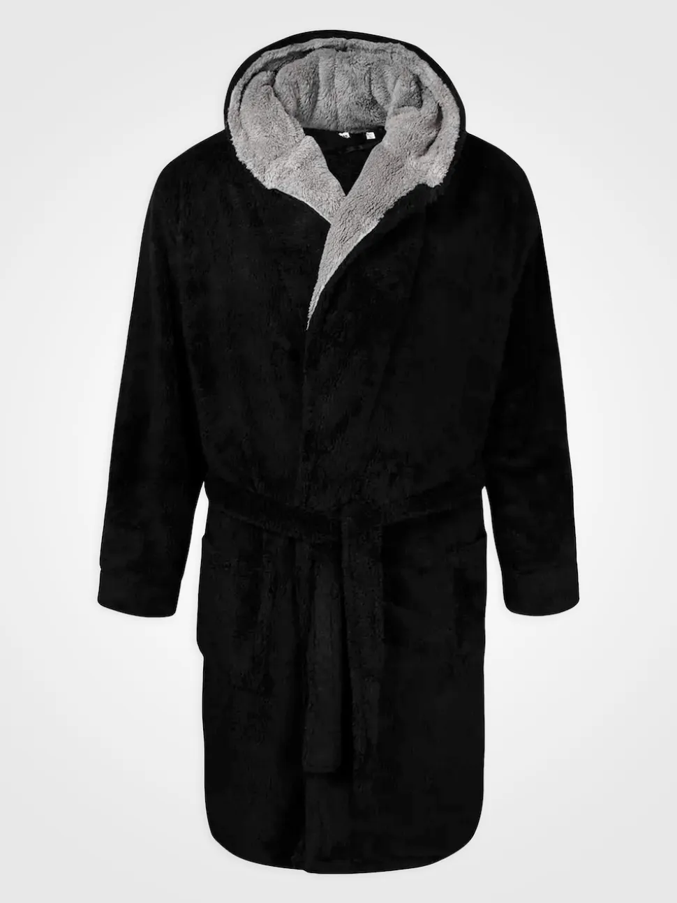 D555 Black Newquay 1 Supersoft Dressing Gown With Hood