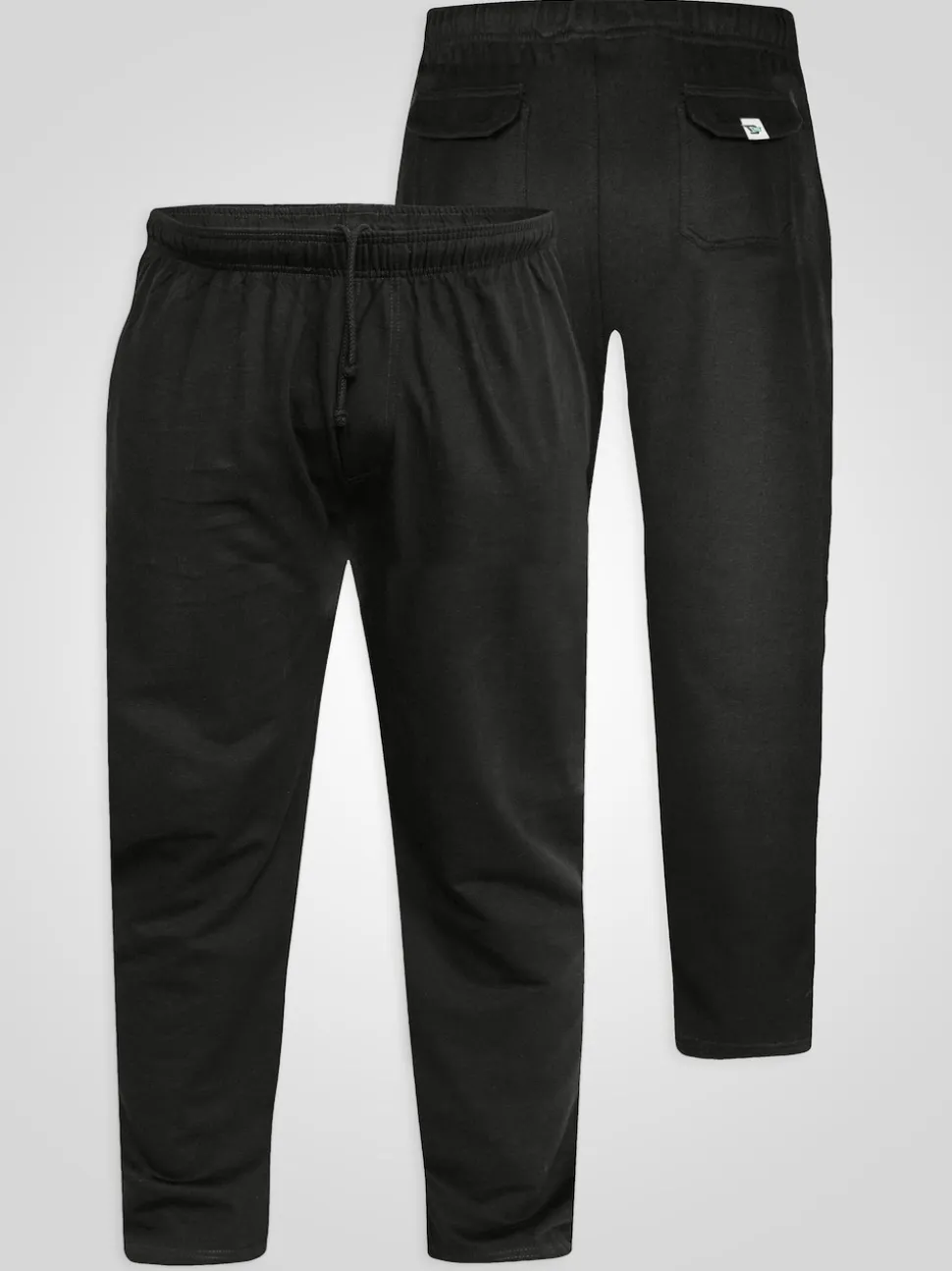 D555 Black RORY Lightweight Fleece Jogging Bottom With Open Hem And Zipper Pockets