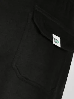 D555 Black RORY Lightweight Fleece Jogging Bottom With Open Hem And Zipper Pockets