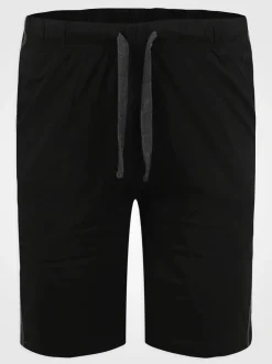 D555 Black RYAN Elasticated Waist Jersey With Side Stripes Shorts 2 Pack