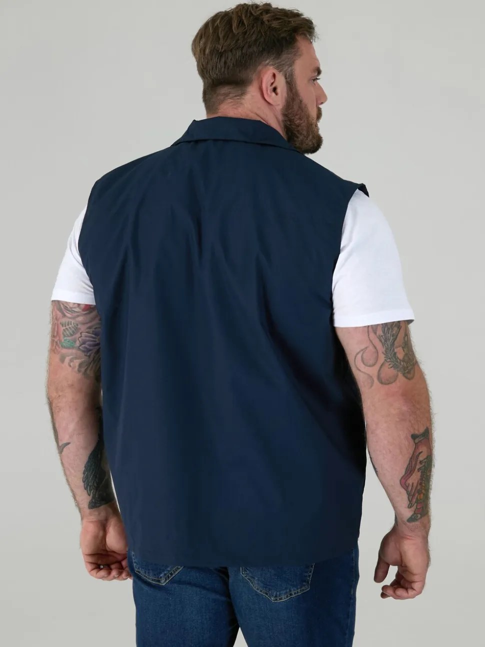 D555 Blue ENZO Multi Pocket Waistcoat