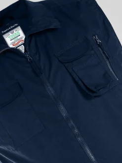 D555 Blue ENZO Multi Pocket Waistcoat