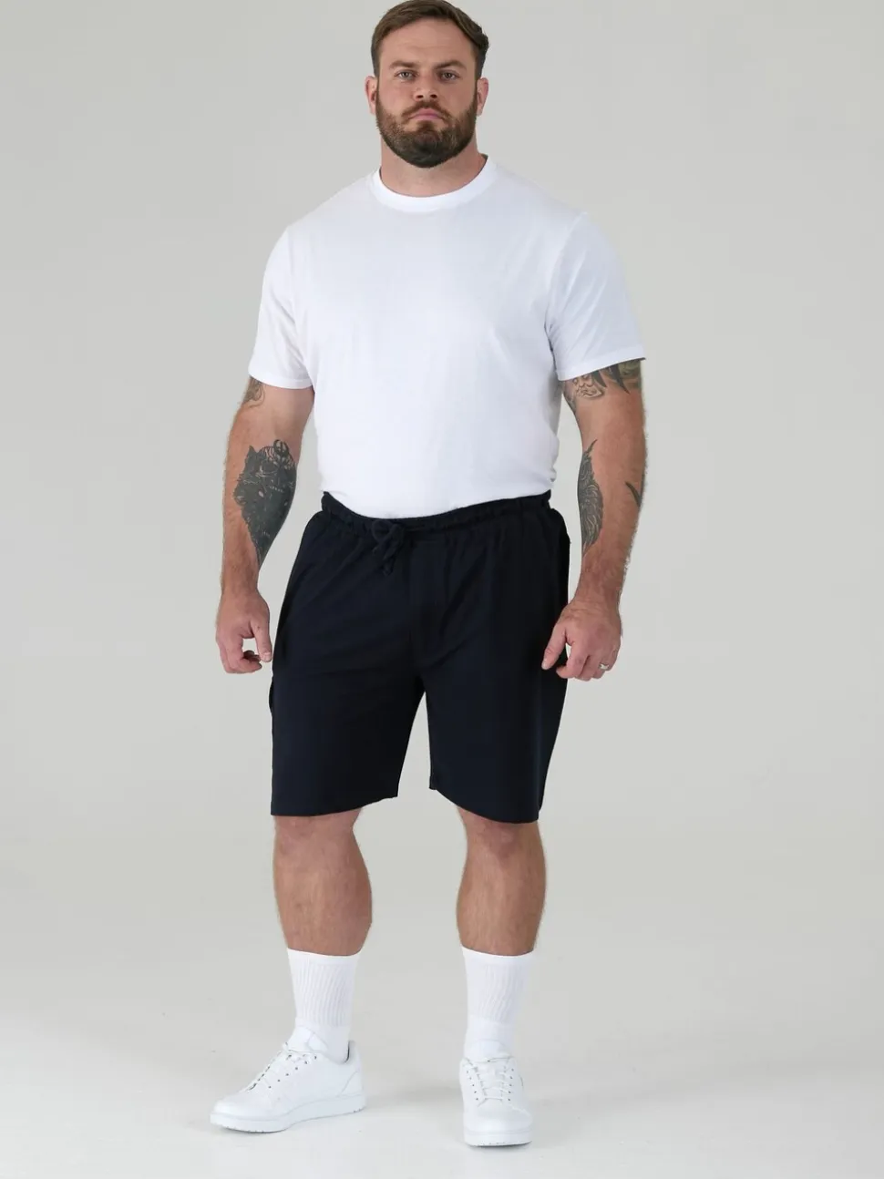 D555 Blue JOHN Lightweight Fleece Cotton Cargo Shorts With Zipper Pockets