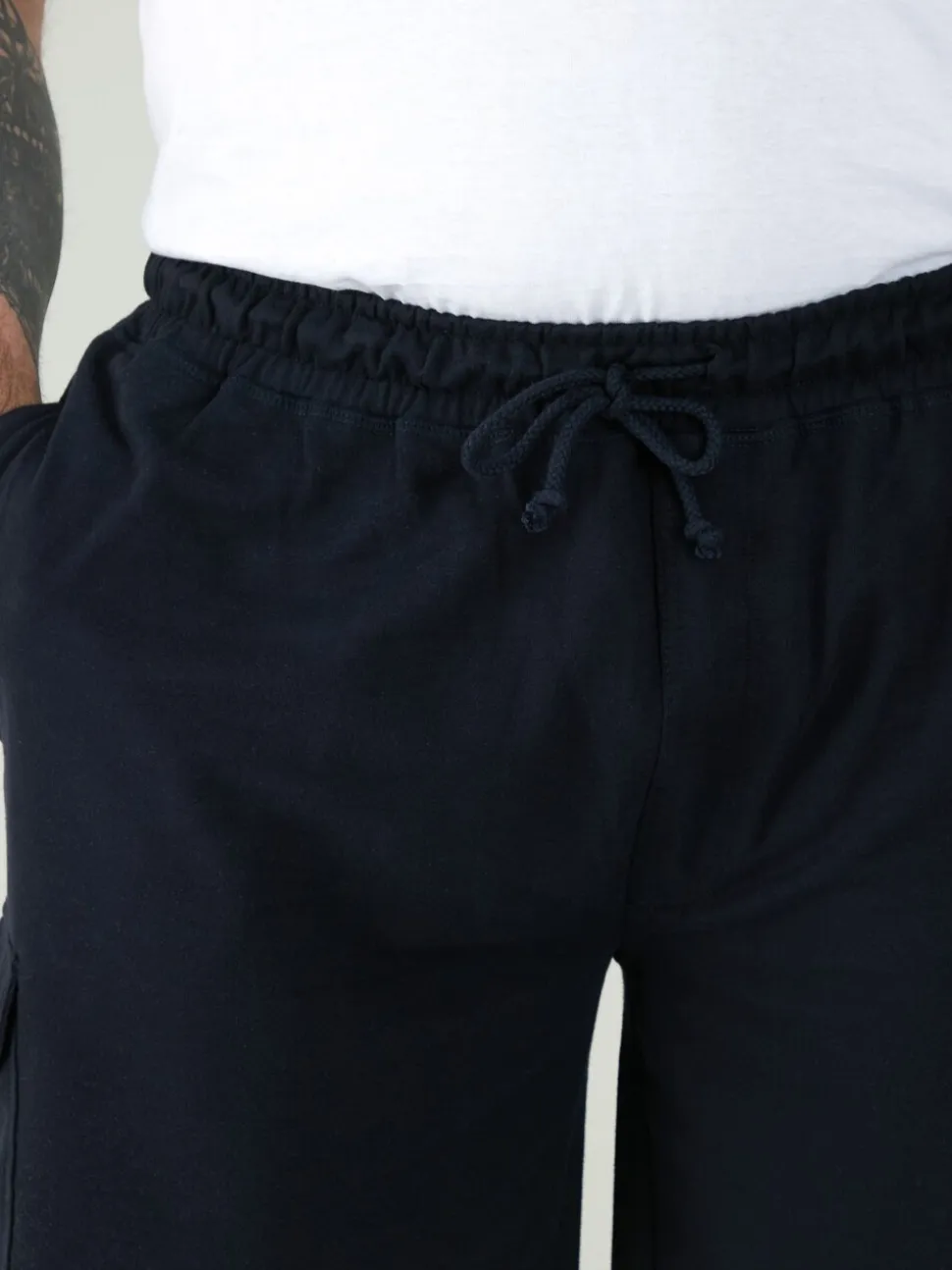 D555 Blue JOHN Lightweight Fleece Cotton Cargo Shorts With Zipper Pockets