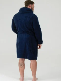 D555 Blue Newquay 1 Supersoft Dressing Gown With Hood