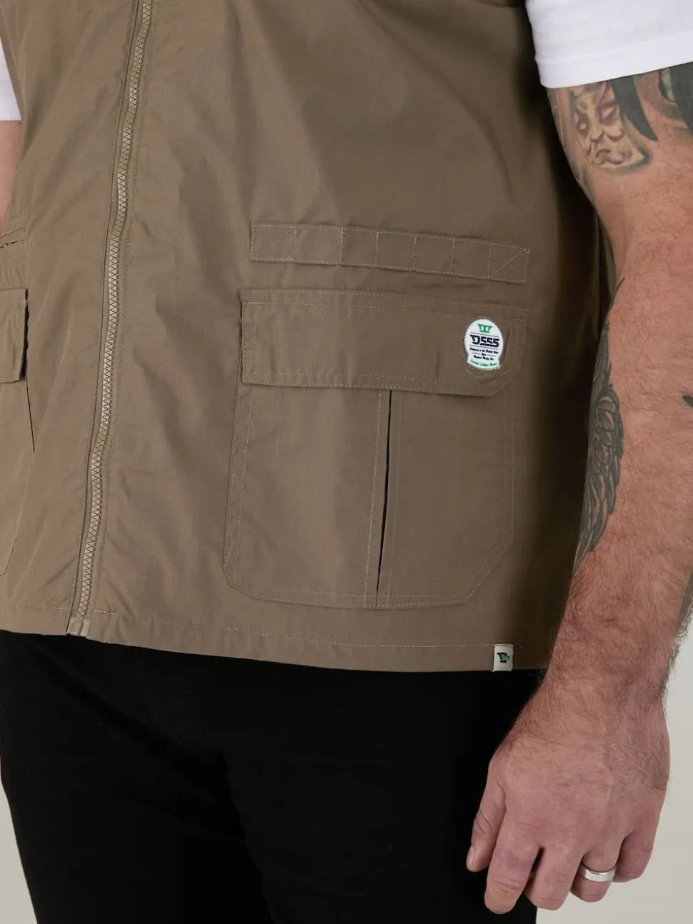D555 Brown ENZO Multi Pocket Waistcoat