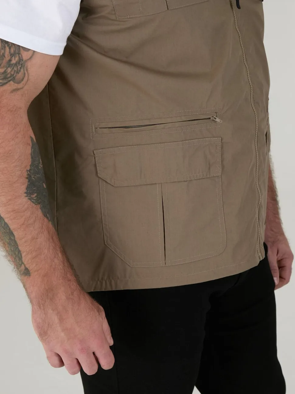 D555 Brown ENZO Multi Pocket Waistcoat