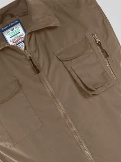 D555 Brown ENZO Multi Pocket Waistcoat