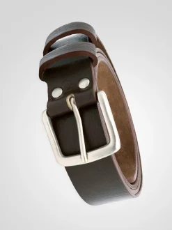 D555 Brown Gavin Hand Crafted Real Leather Hide Belt 3.7 Cm Width