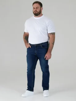 D555 Dark Blue CEDRIC Tapered Fit Stretch Jeans