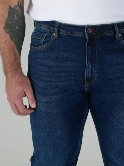 D555 Dark Blue CEDRIC Tapered Fit Stretch Jeans
