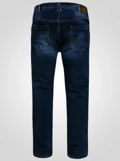 D555 Dark Blue CEDRIC Tapered Fit Stretch Jeans