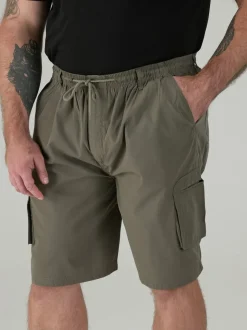 D555 Green NICK Cargo Shorts With Shaped Leg Pockets