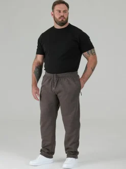 D555 Grey ALBERT Jogging Bottoms With Open Hem and Zipper Pockets