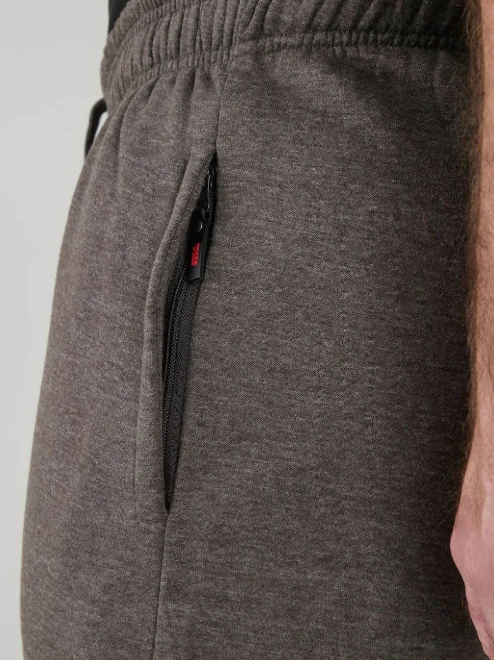 D555 Grey ALBERT Jogging Bottoms With Open Hem and Zipper Pockets