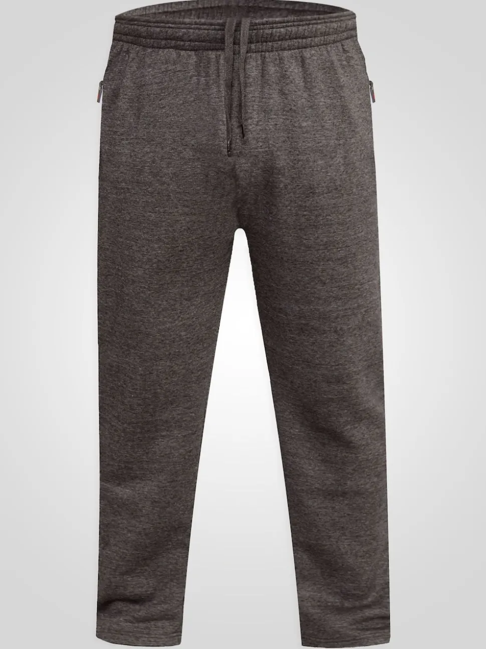 D555 Grey ALBERT Jogging Bottoms With Open Hem and Zipper Pockets