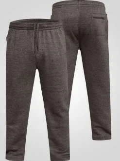 D555 Grey ALBERT Jogging Bottoms With Open Hem and Zipper Pockets