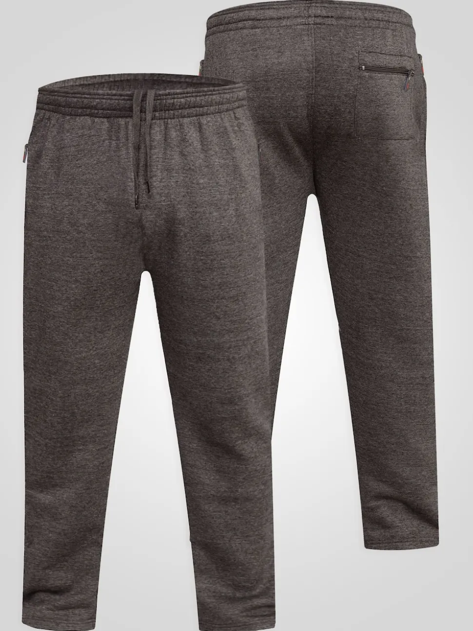 D555 Grey ALBERT Jogging Bottoms With Open Hem and Zipper Pockets