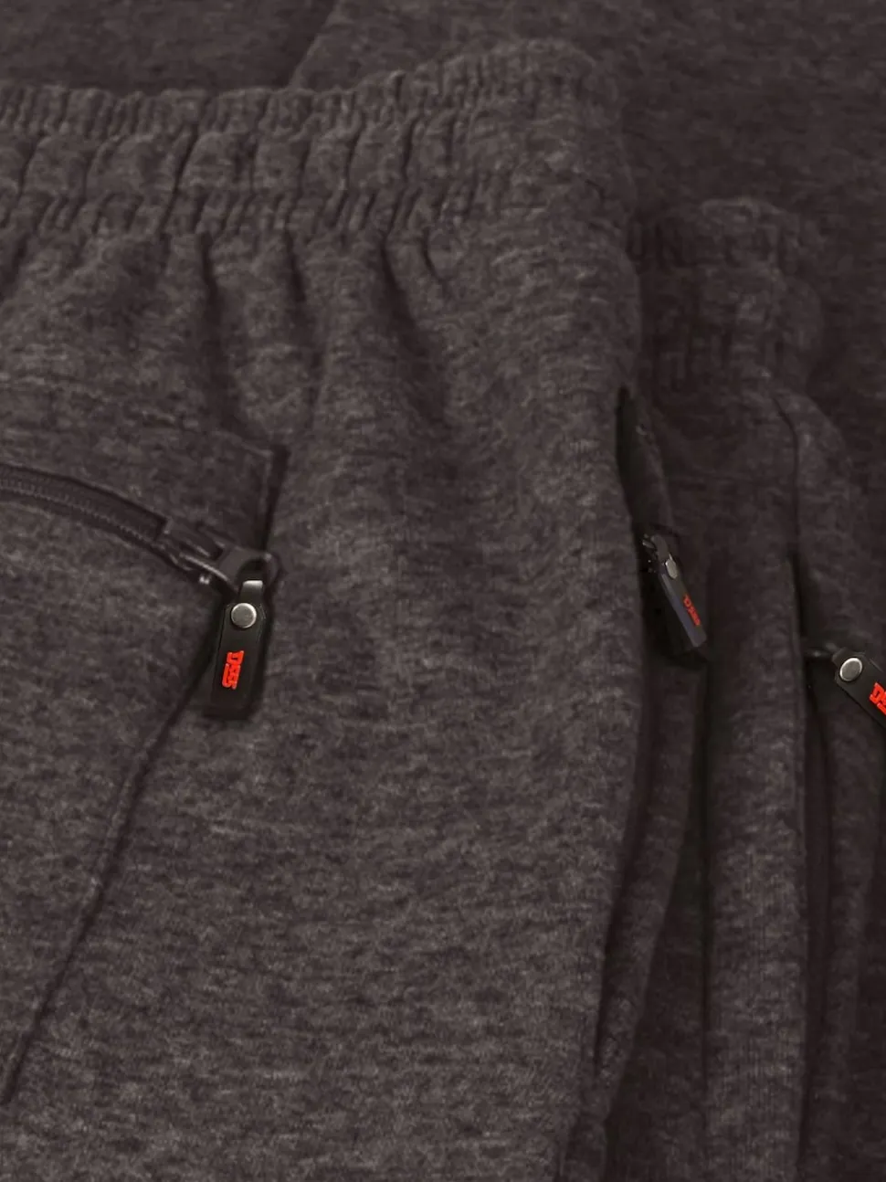 D555 Grey ALBERT Jogging Bottoms With Open Hem and Zipper Pockets