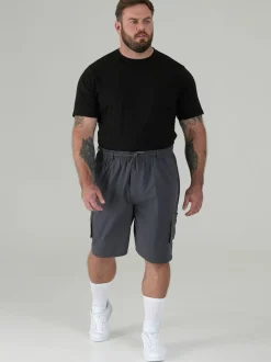 D555 Grey NICK Cargo Shorts With Shaped Leg Pockets