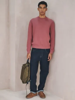 Damson Pink N. Premium Cotton Rich Relaxed Fit Mid Weight Knitted Sweatshirt