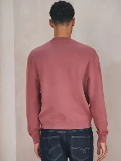 Damson Pink N. Premium Cotton Rich Relaxed Fit Mid Weight Knitted Sweatshirt