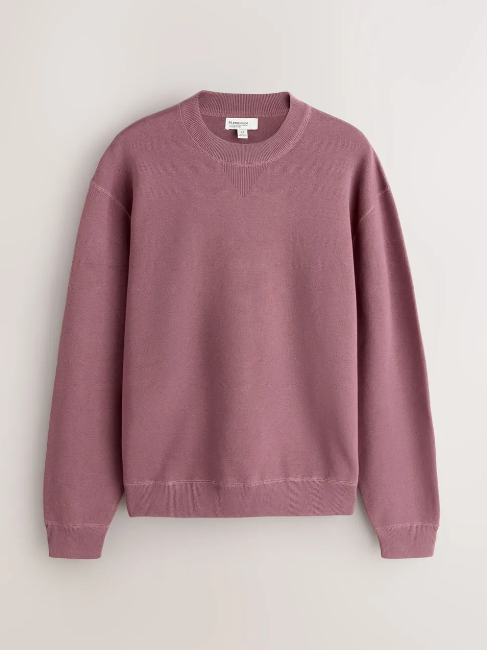 Damson Pink N. Premium Cotton Rich Relaxed Fit Mid Weight Knitted Sweatshirt