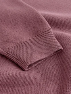 Damson Pink N. Premium Cotton Rich Relaxed Fit Mid Weight Knitted Sweatshirt