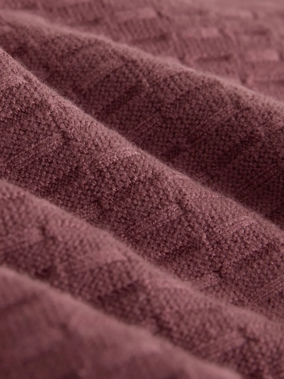 Damson Pink N.Premium Regular Fit Mid Weight Textured Knitted Crew Neck T-Shirt
