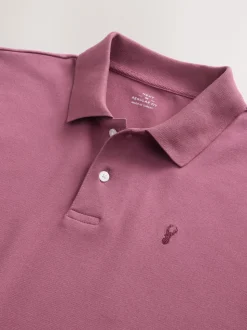 Damson Pink Regular Fit Short Sleeve Pique Polo Shirt