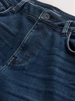 Dark Blue - ThermoGen Straight Fit Motionflex Jeans