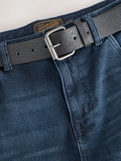 Dark Blue Bootcut Belted Authentic Jeans