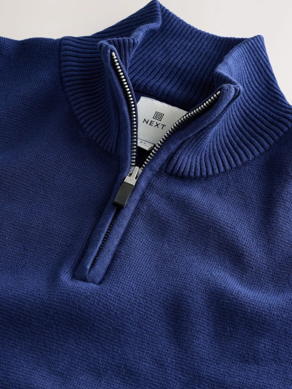 Dark Blue Plain N.Premium Regular Fit 100% Cotton Premium Quarter Zip Jumper