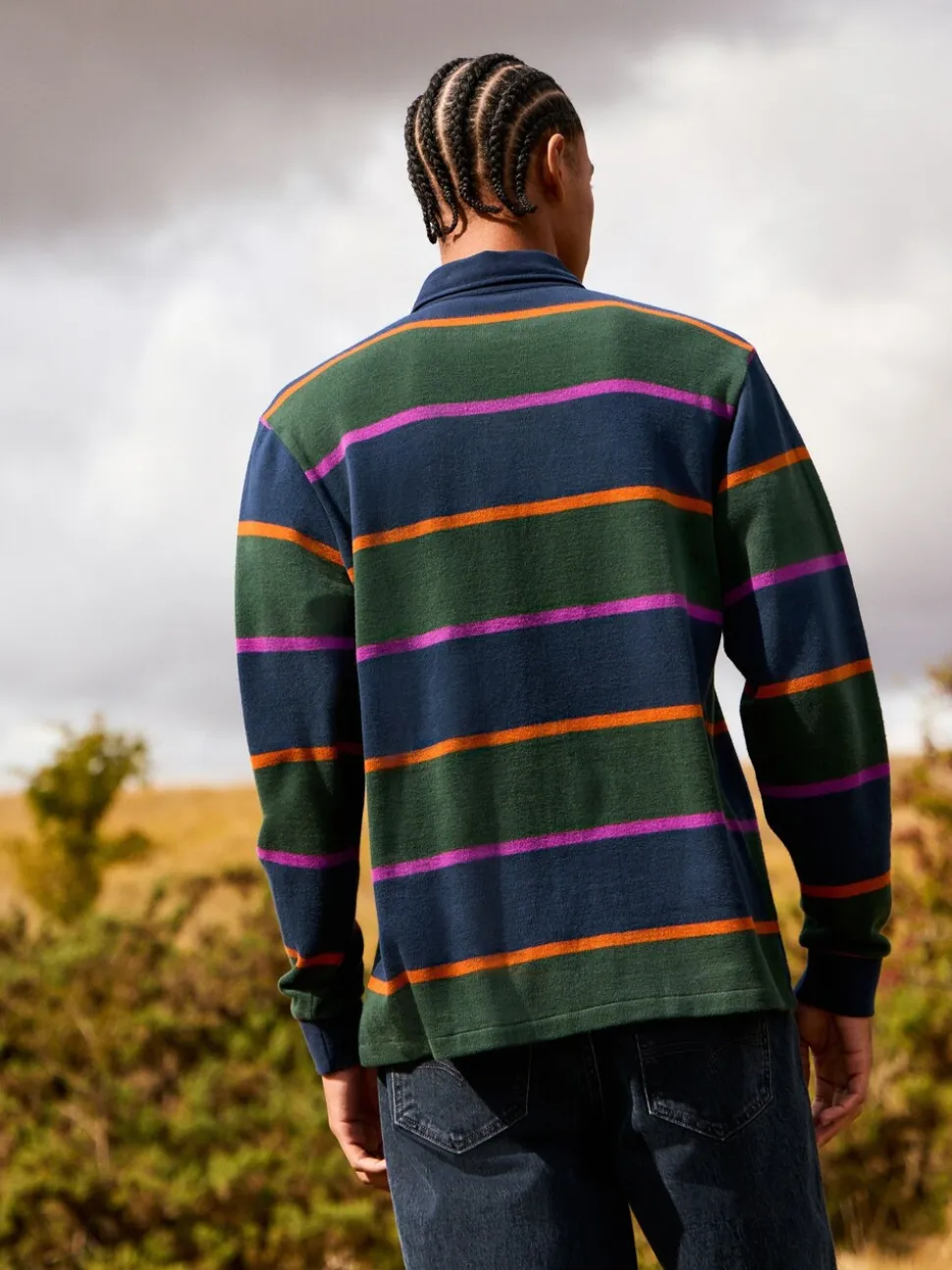 Dark Blue/Green Stripe Rugby Shirt