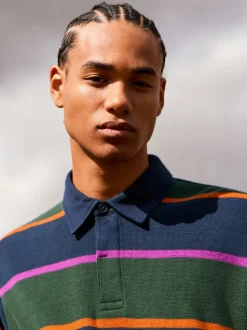 Dark Blue/Green Stripe Rugby Shirt