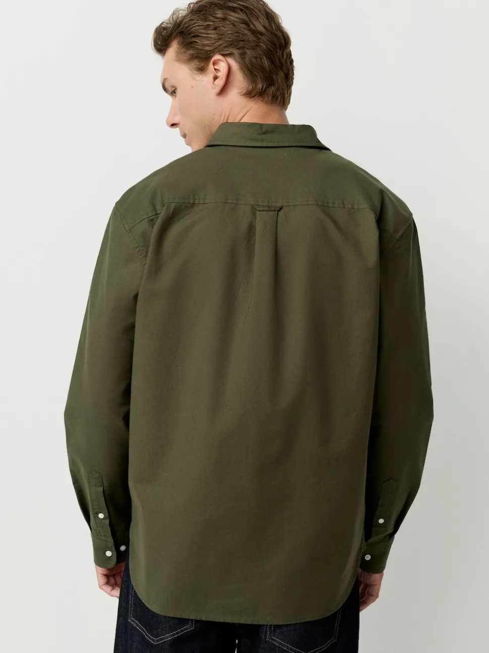 Dark Green Regular Fit Long Sleeve Oxford Shirt