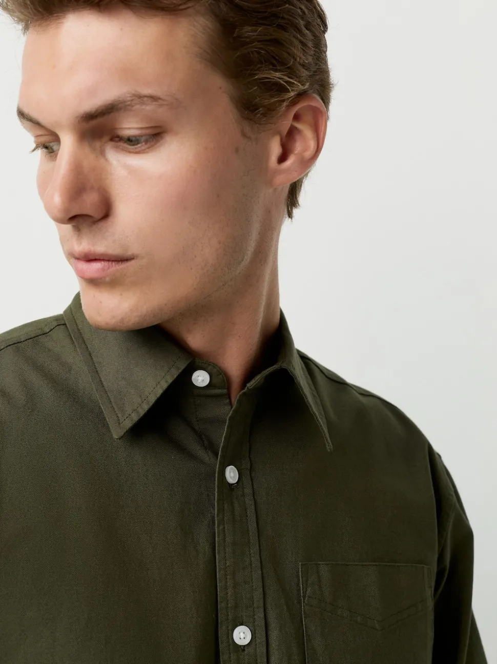 Dark Green Regular Fit Long Sleeve Oxford Shirt
