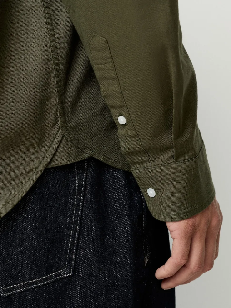 Dark Green Regular Fit Long Sleeve Oxford Shirt