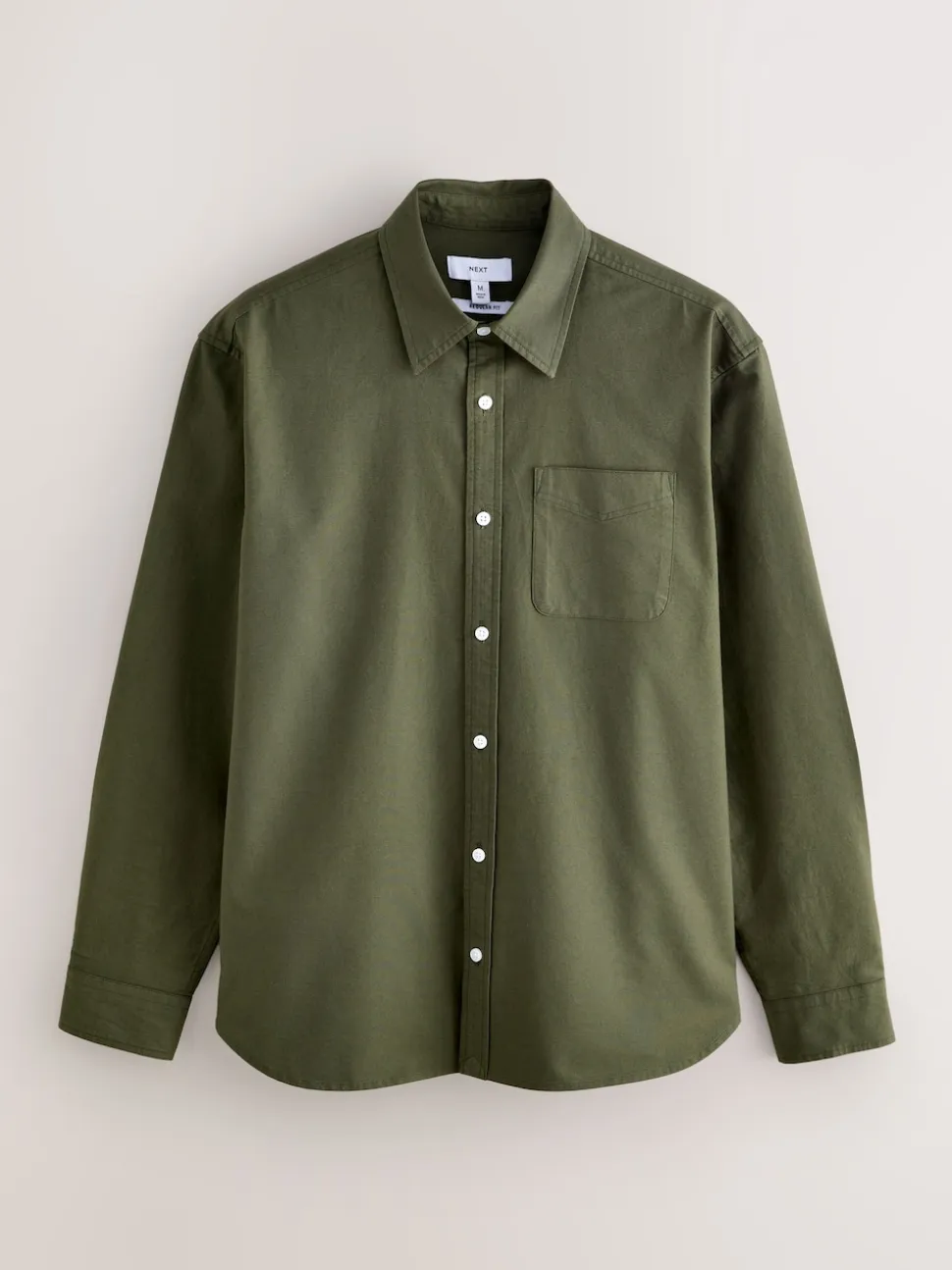 Dark Green Regular Fit Long Sleeve Oxford Shirt