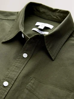 Dark Green Regular Fit Long Sleeve Oxford Shirt