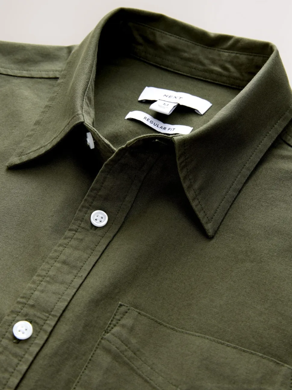 Dark Green Regular Fit Long Sleeve Oxford Shirt