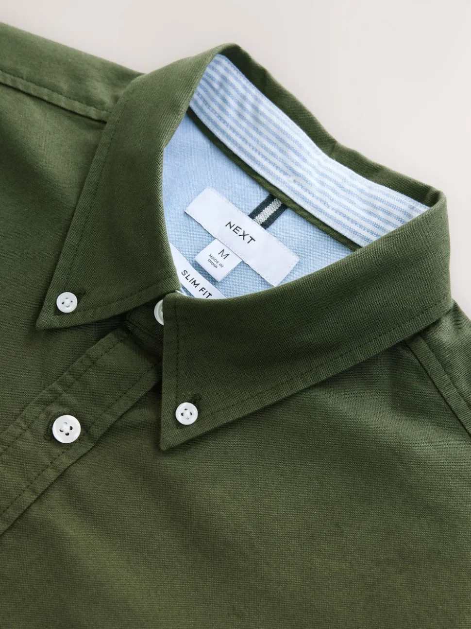 Dark Green Slim Fit Long Sleeve Oxford Shirt